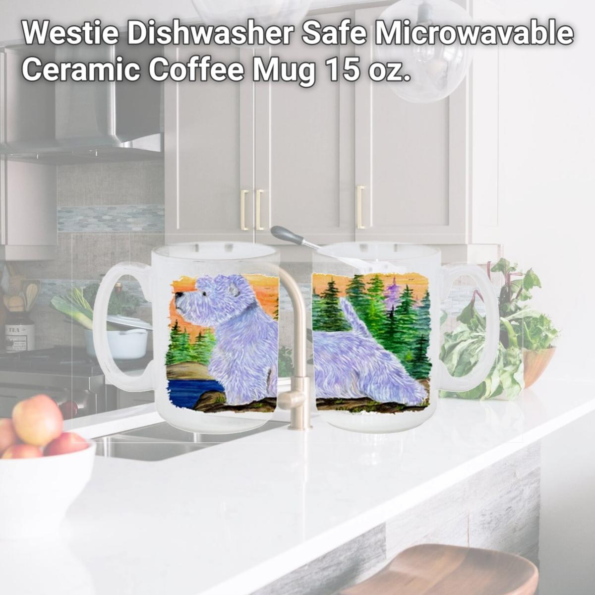 Picture of Carolines Treasures SS8418CM15 Westie Dishwasher Safe Microwavable Ceramic Coffee Mug 15 oz.