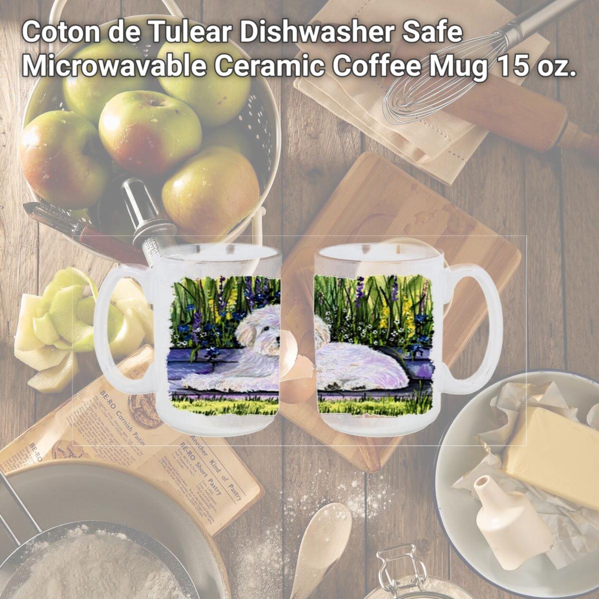 Picture of Carolines Treasures SS8430CM15 Coton de Tulear Dishwasher Safe Microwavable Ceramic Coffee Mug 15 oz.