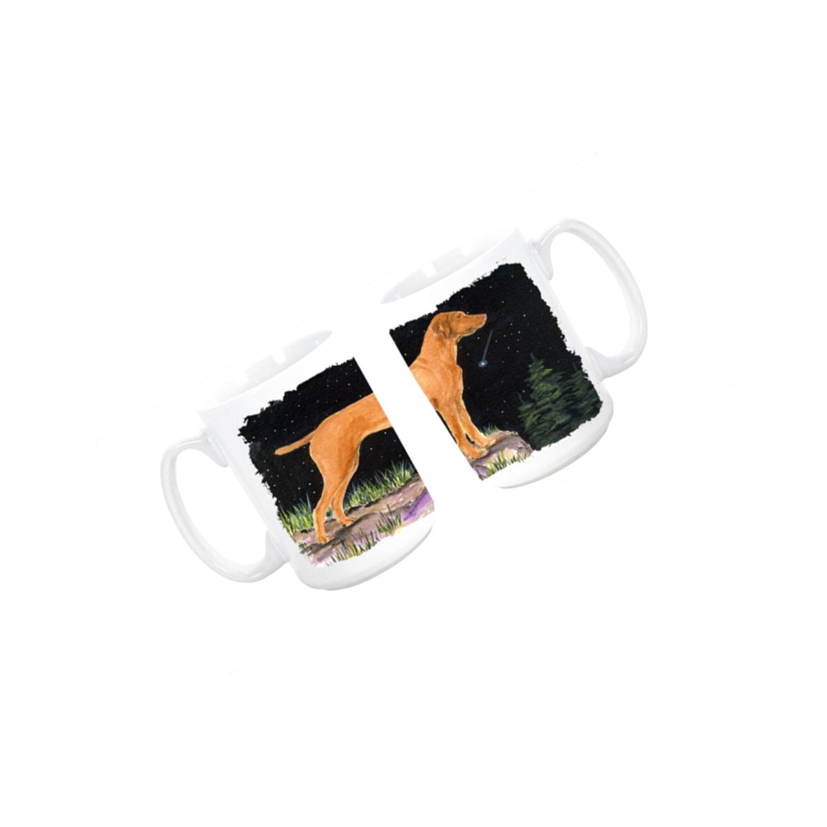 Picture of Carolines Treasures SS8478CM15 Starry Night Vizsla Dishwasher Safe Microwavable Ceramic Coffee Mug 15 oz.