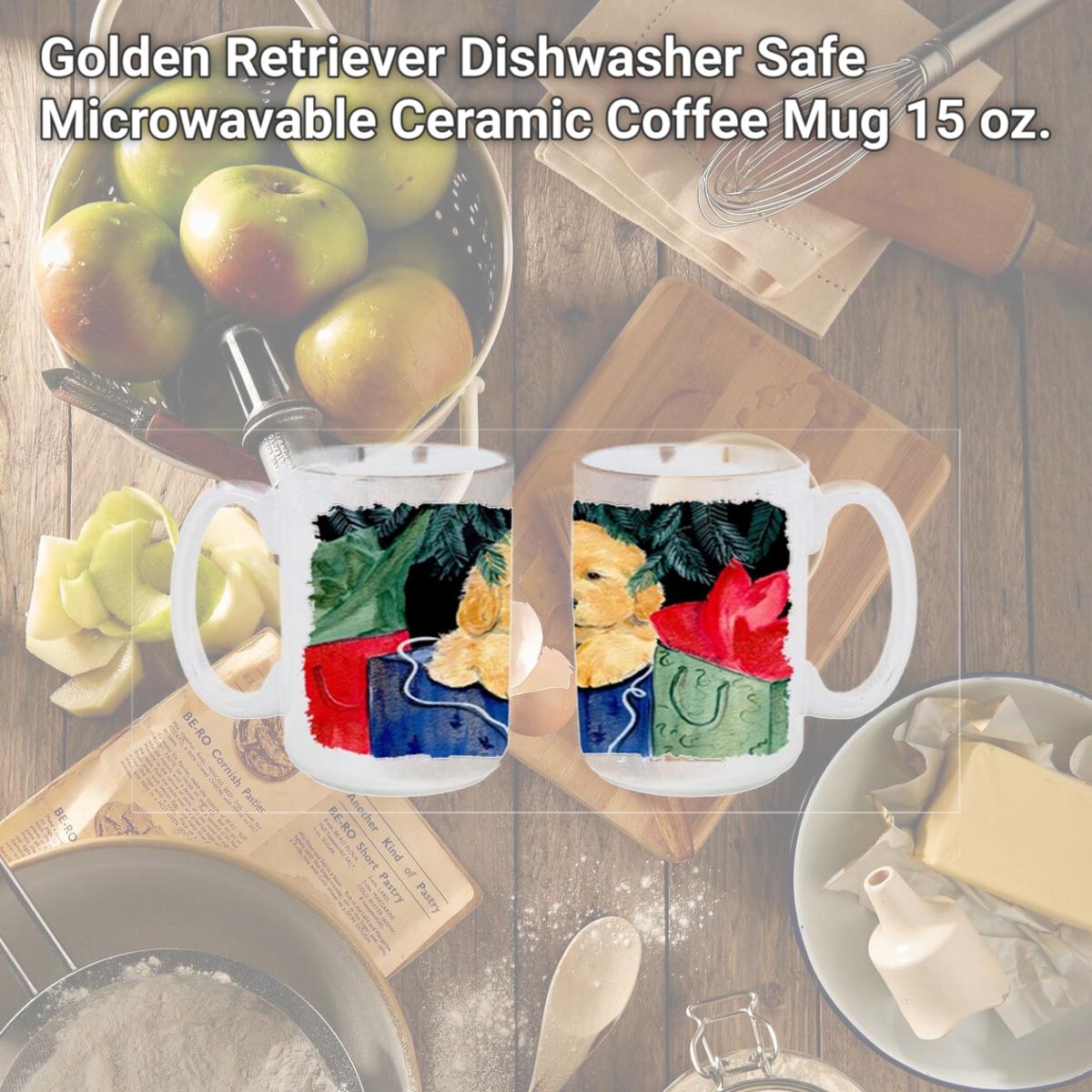 Picture of Carolines Treasures SS8580CM15 Golden Retriever Dishwasher Safe Microwavable Ceramic Coffee Mug 15 oz.