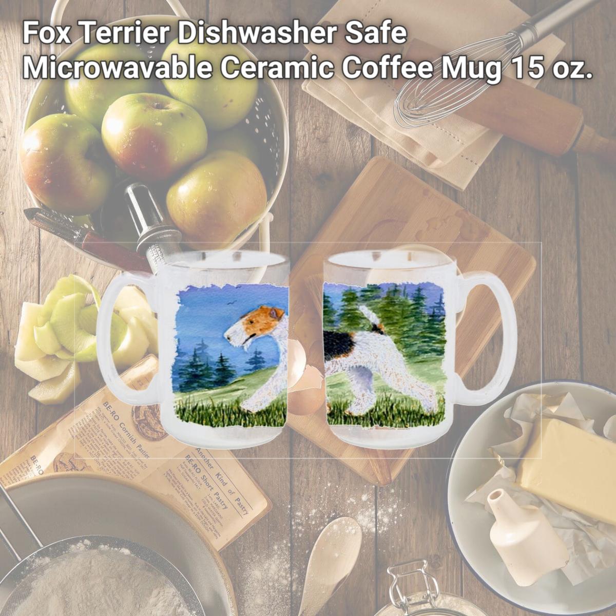Picture of Carolines Treasures SS8599CM15 Fox Terrier Dishwasher Safe Microwavable Ceramic Coffee Mug 15 oz.