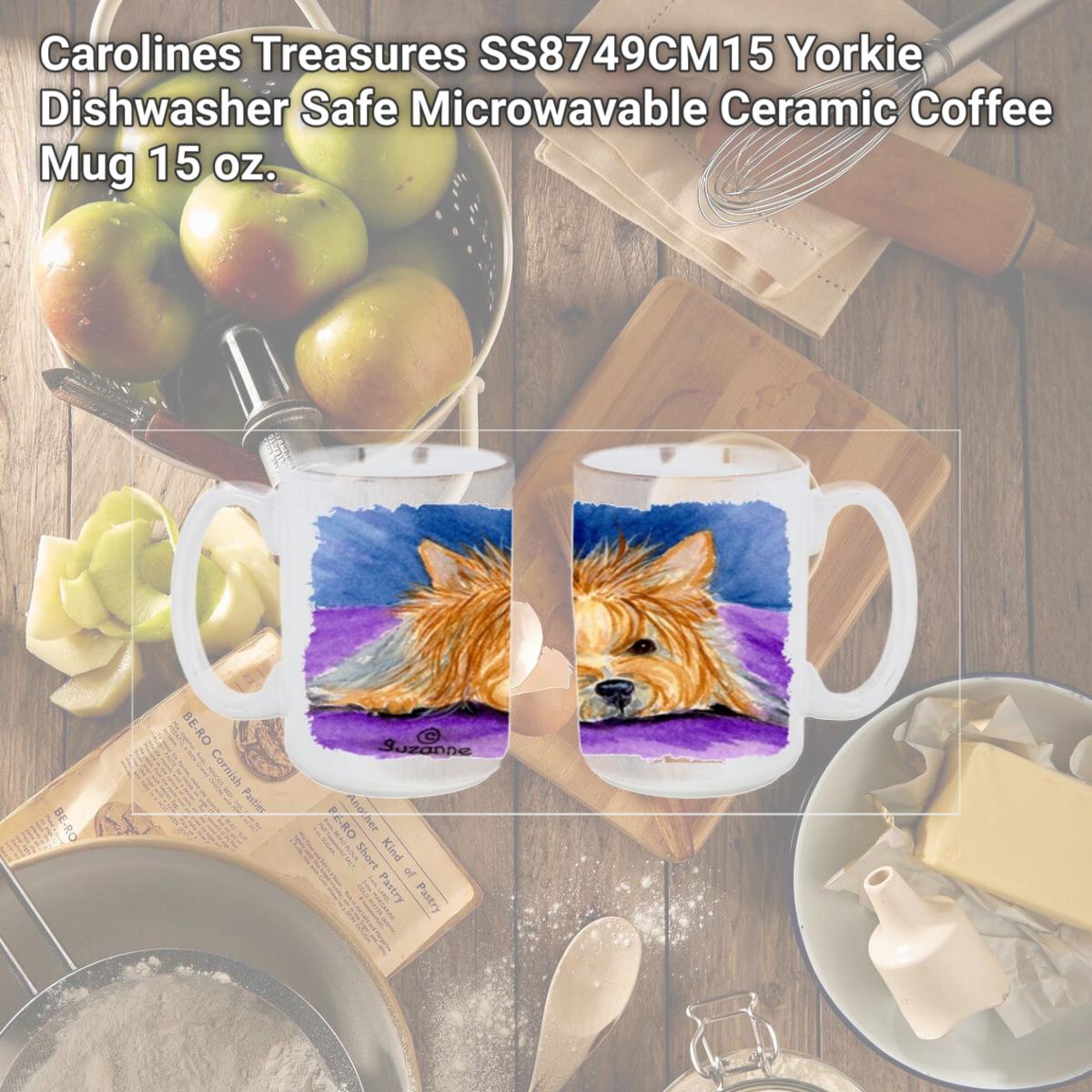 Picture of Carolines Treasures SS8749CM15 Yorkie Dishwasher Safe Microwavable Ceramic Coffee Mug 15 oz.