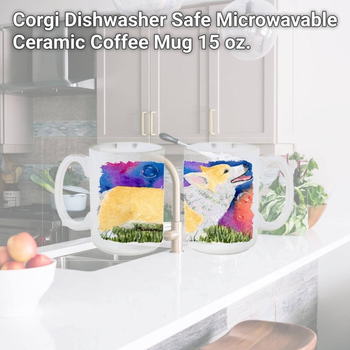 Picture of Carolines Treasures SS8751CM15 Corgi Dishwasher Safe Microwavable Ceramic Coffee Mug 15 oz.