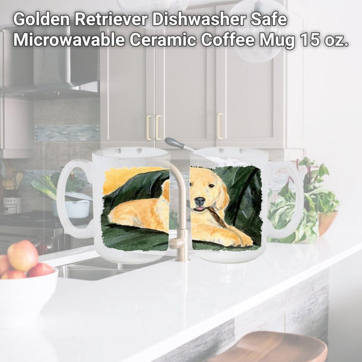 Picture of Carolines Treasures SS8761CM15 Golden Retriever Dishwasher Safe Microwavable Ceramic Coffee Mug 15 oz.