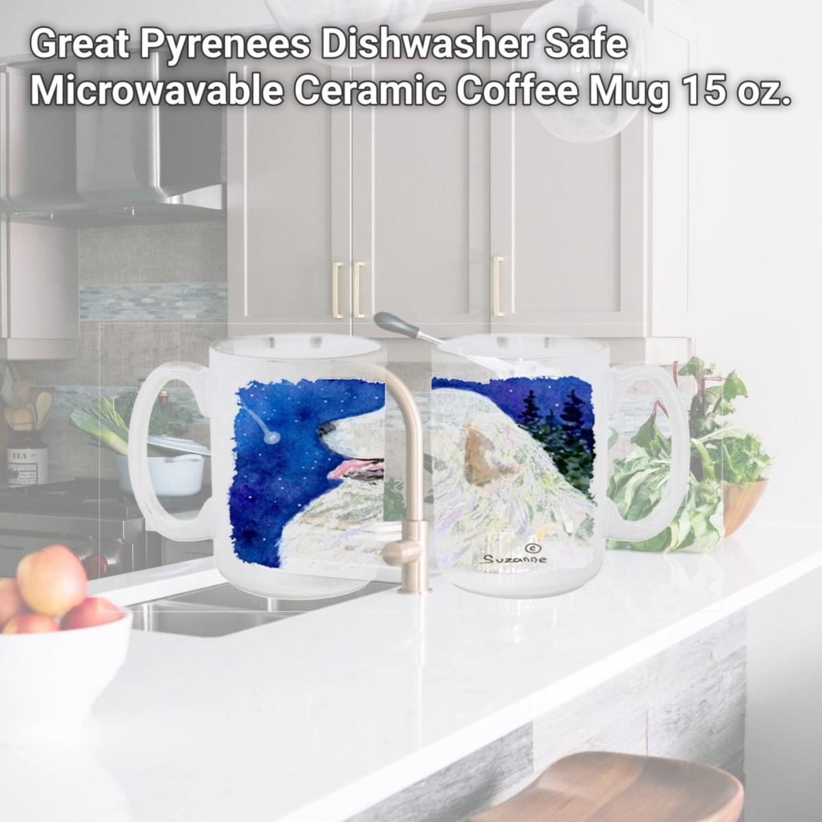 Picture of Carolines Treasures SS8774CM15 Great Pyrenees Dishwasher Safe Microwavable Ceramic Coffee Mug 15 oz.