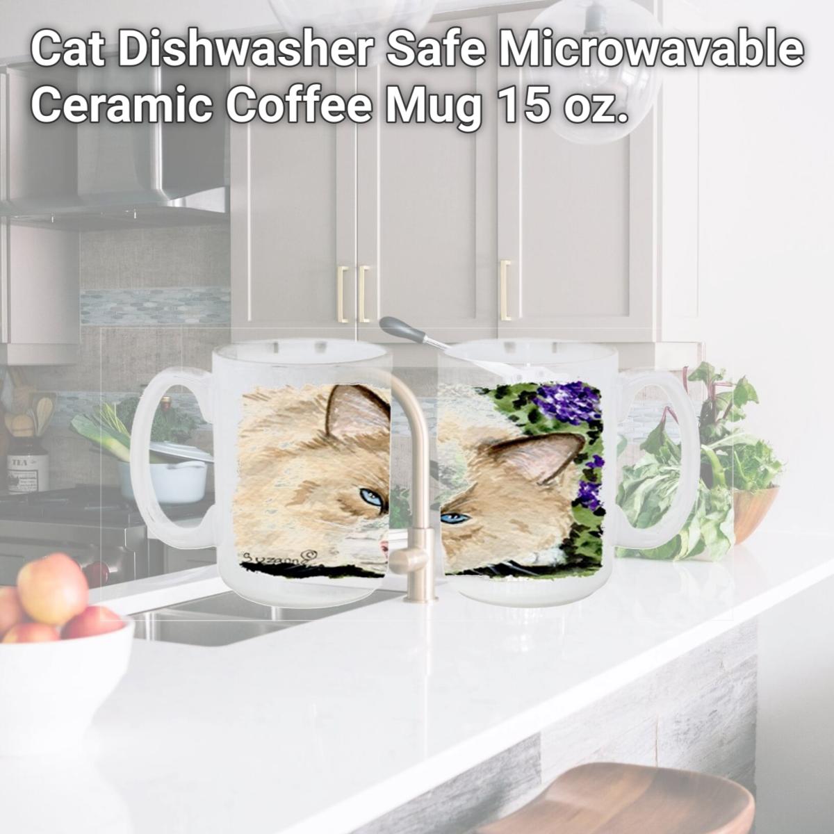 Picture of Carolines Treasures SS8825CM15 Cat Dishwasher Safe Microwavable Ceramic Coffee Mug 15 oz.