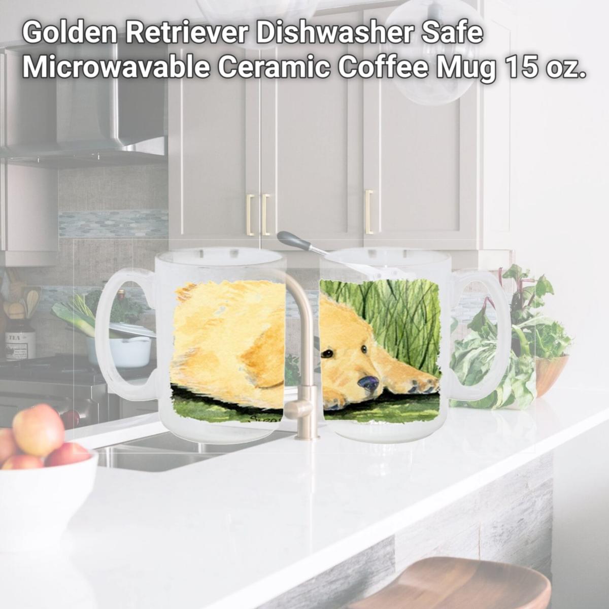 Picture of Carolines Treasures SS8864CM15 Golden Retriever Dishwasher Safe Microwavable Ceramic Coffee Mug 15 oz.