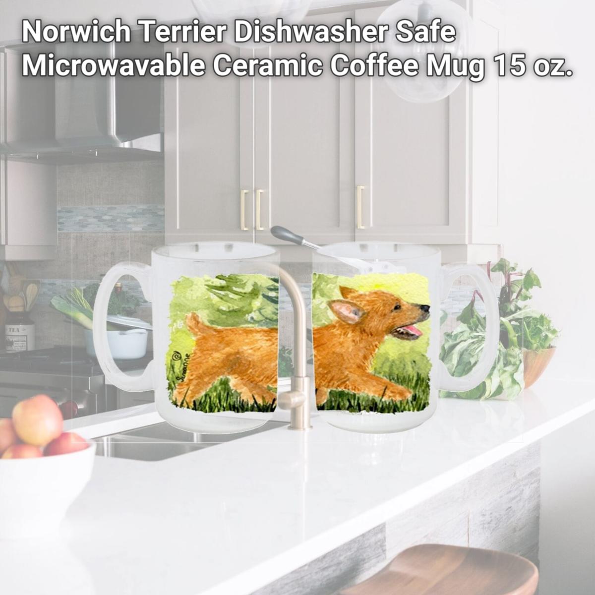 Picture of Carolines Treasures SS8884CM15 Norwich Terrier Dishwasher Safe Microwavable Ceramic Coffee Mug 15 oz.