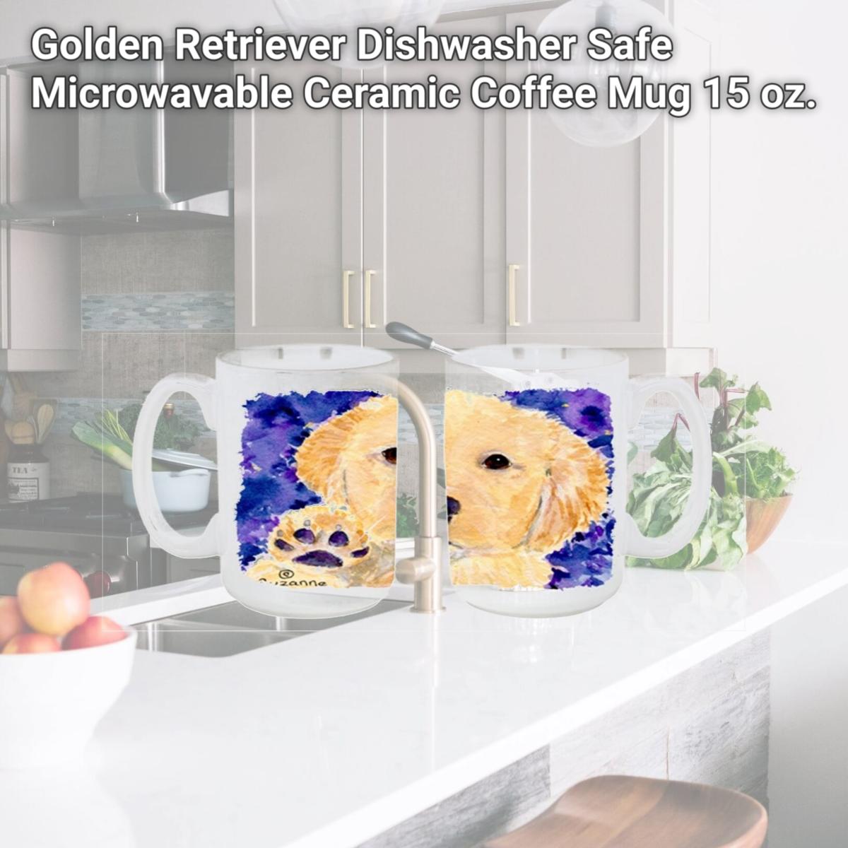 Picture of Carolines Treasures SS8903CM15 Golden Retriever Dishwasher Safe Microwavable Ceramic Coffee Mug 15 oz.