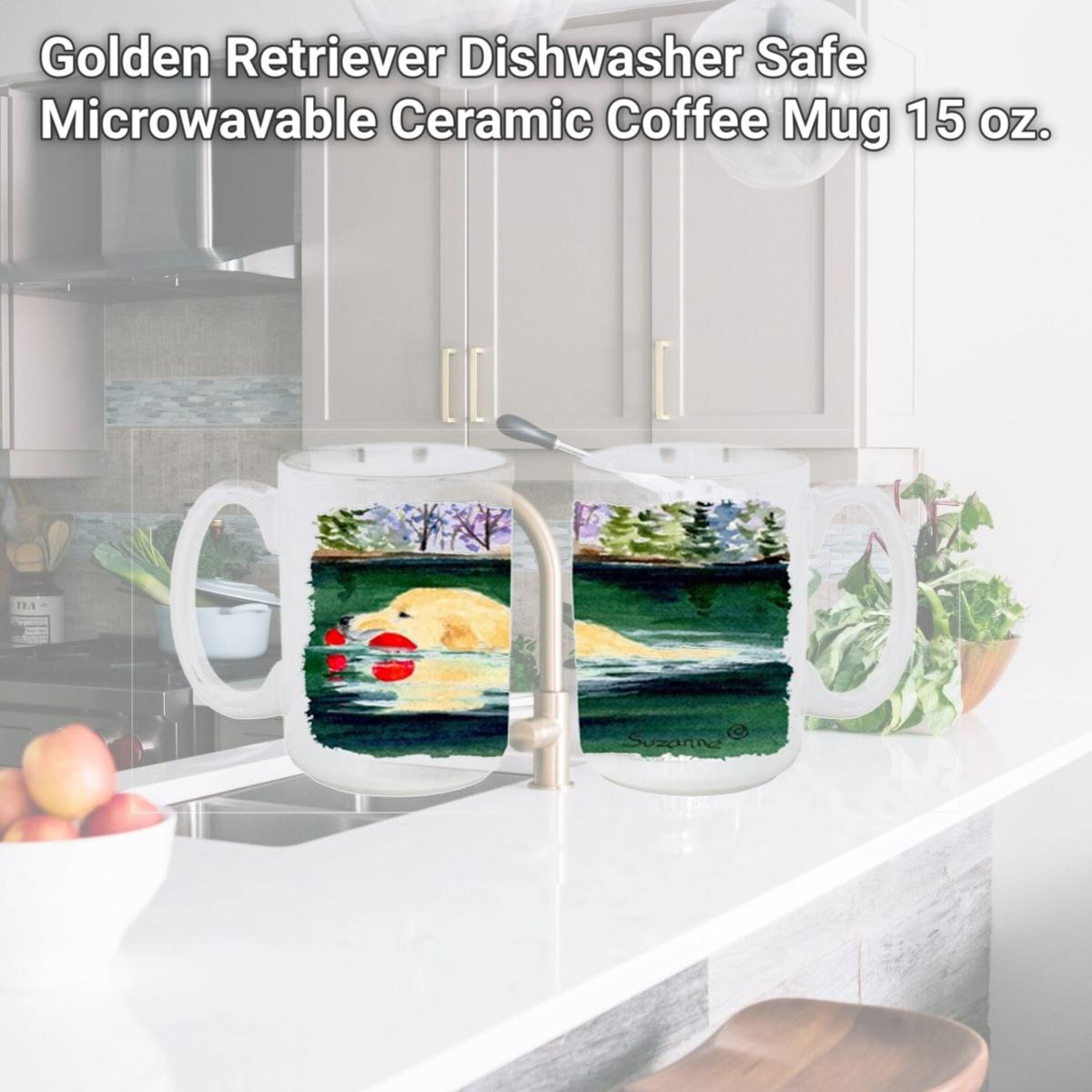 Picture of Carolines Treasures SS8935CM15 Golden Retriever Dishwasher Safe Microwavable Ceramic Coffee Mug 15 oz.