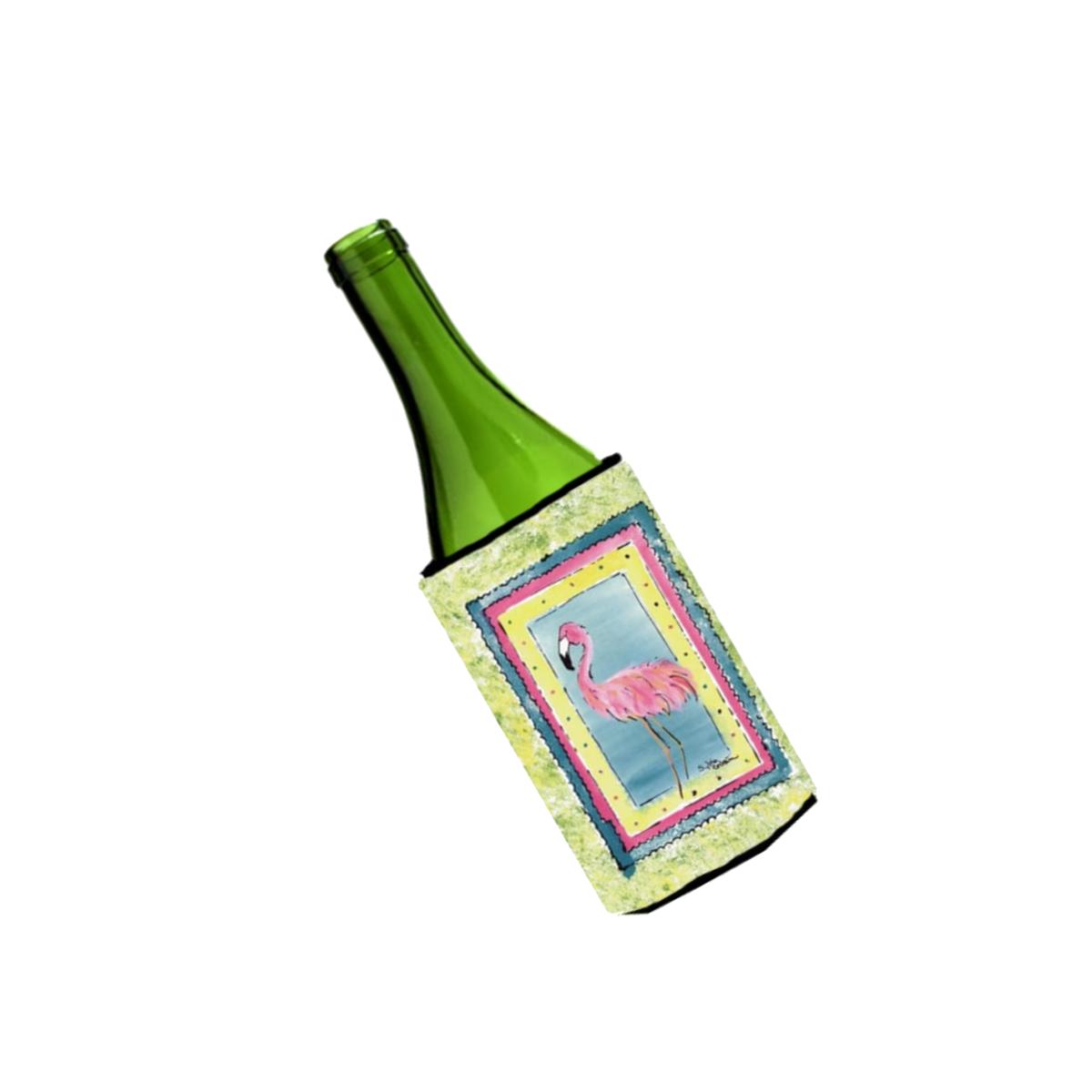 Picture of Carolines Treasures 8107LITERK Bird - Flamingo Wine Bottle   Hugger