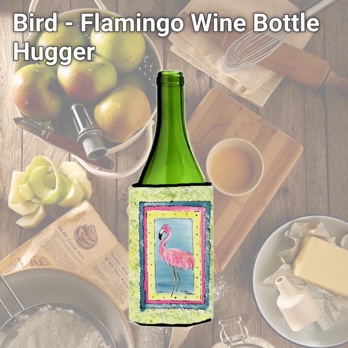 Picture of Carolines Treasures 8107LITERK Bird - Flamingo Wine Bottle   Hugger