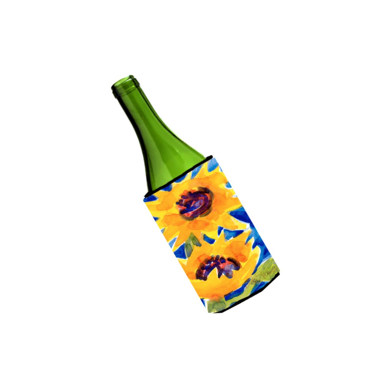 Picture of Carolines Treasures 6012LITERK Flower - Sunflower Wine Bottle   Hugger