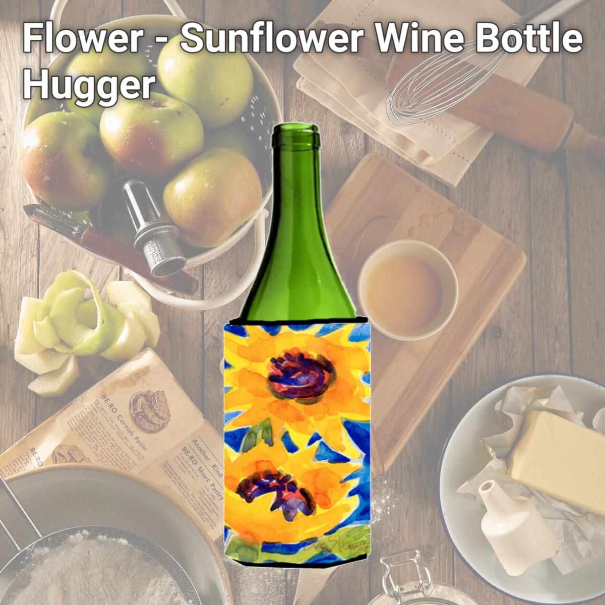 Picture of Carolines Treasures 6012LITERK Flower - Sunflower Wine Bottle   Hugger