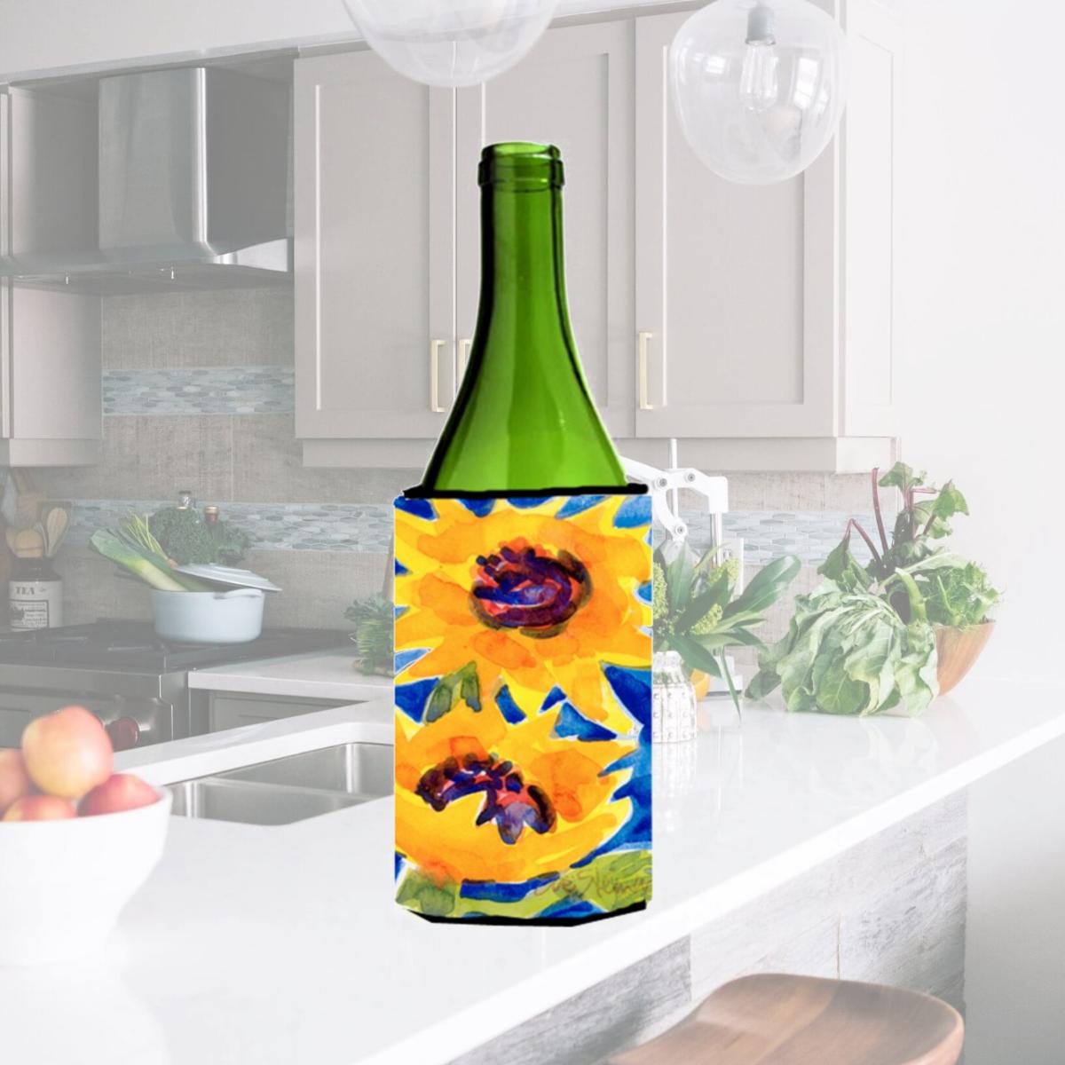 Picture of Carolines Treasures 6012LITERK Flower - Sunflower Wine Bottle   Hugger