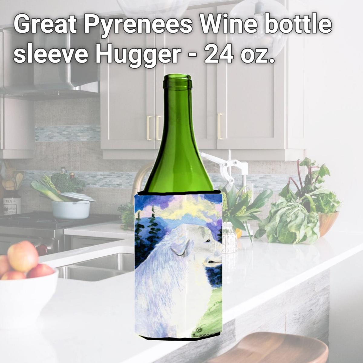Picture of Carolines Treasures SS8980LITERK Great Pyrenees Wine bottle sleeve Hugger - 24 oz.