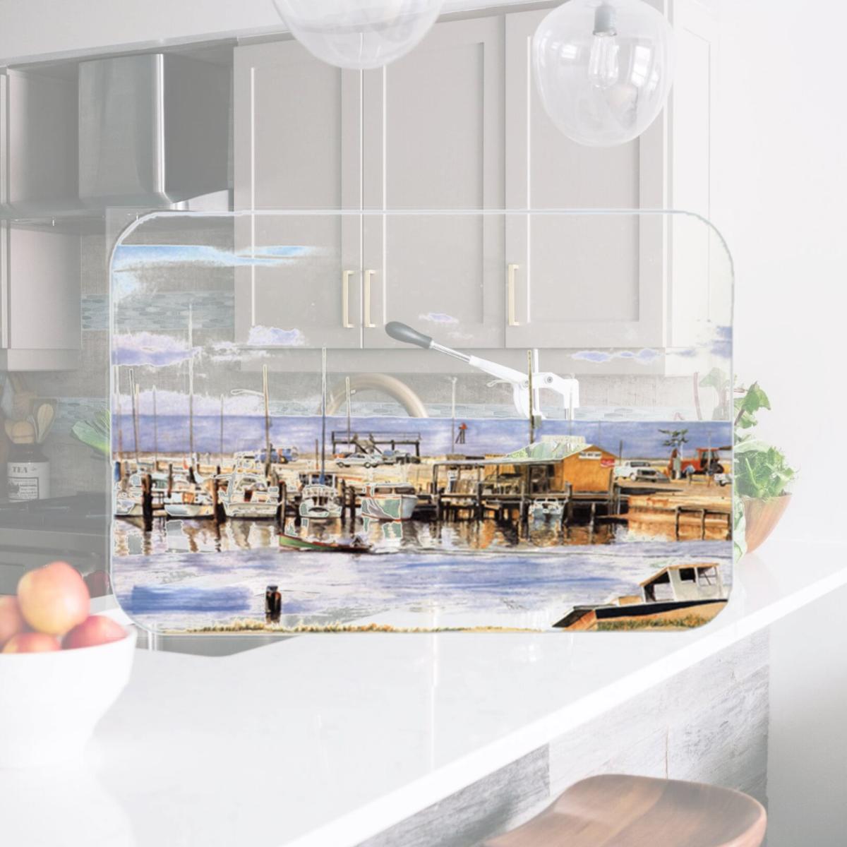Picture of Carolines Treasures 1006LCB 15 x 12 in. Pass Bait Shop Glass Cutting Board- Large