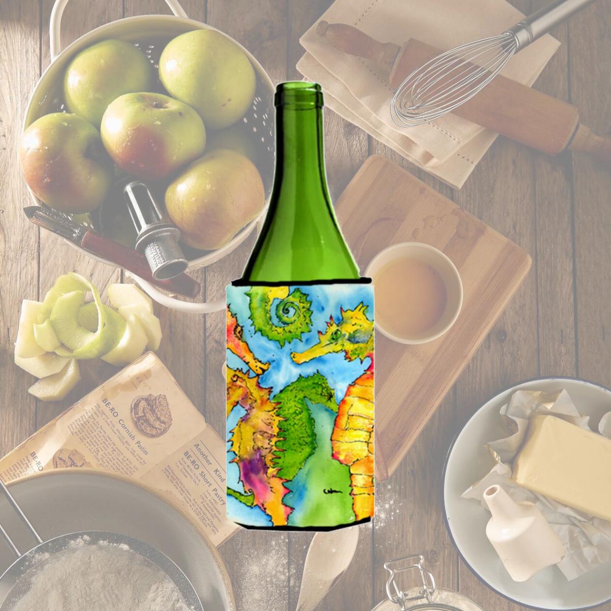 Picture of Carolines Treasures 8546LITERK Seahorse Wine bottle sleeve Hugger 24 oz.
