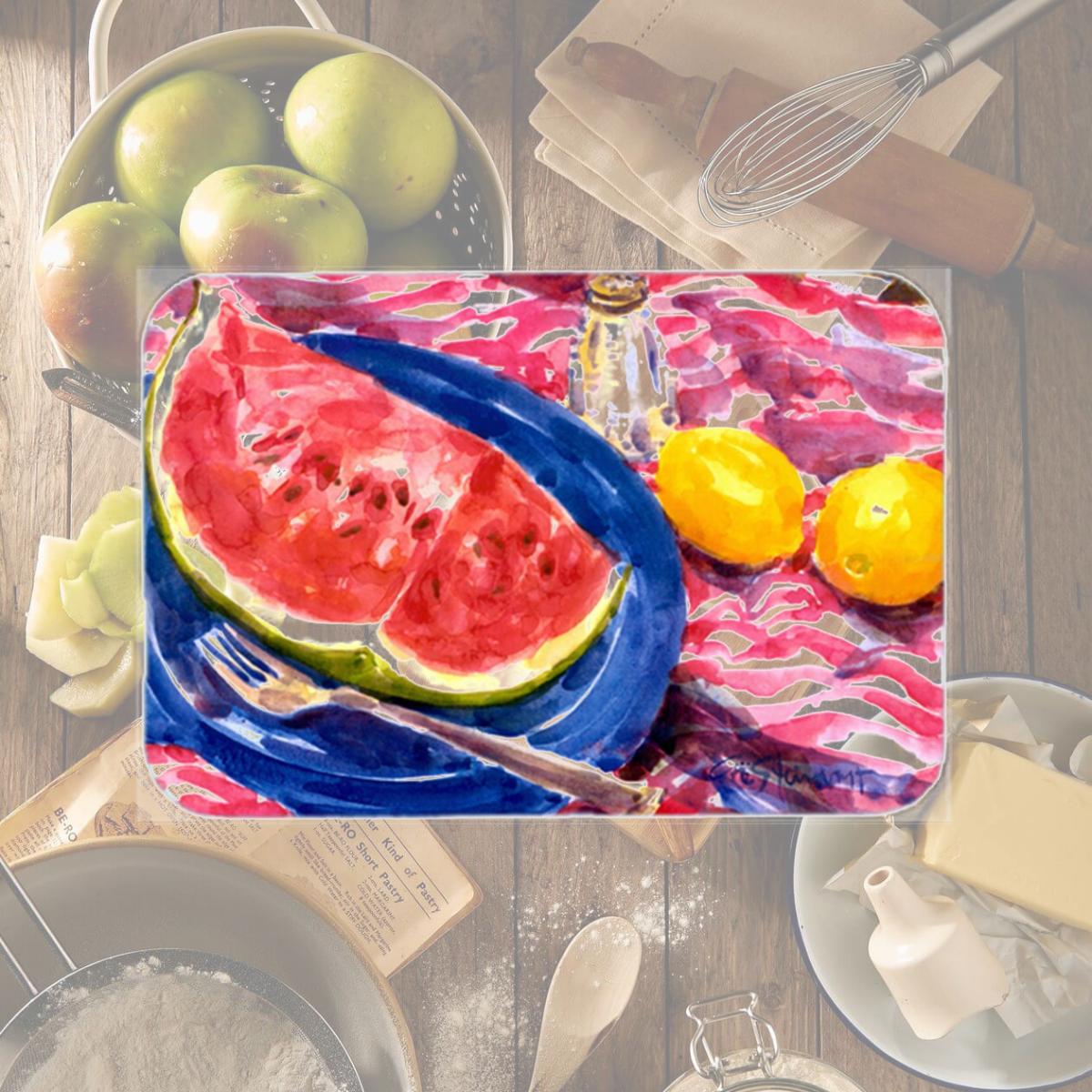 Picture of Carolines Treasures 6028LCB 15 x 12 in. Watermelon Glass Cutting Board- Large