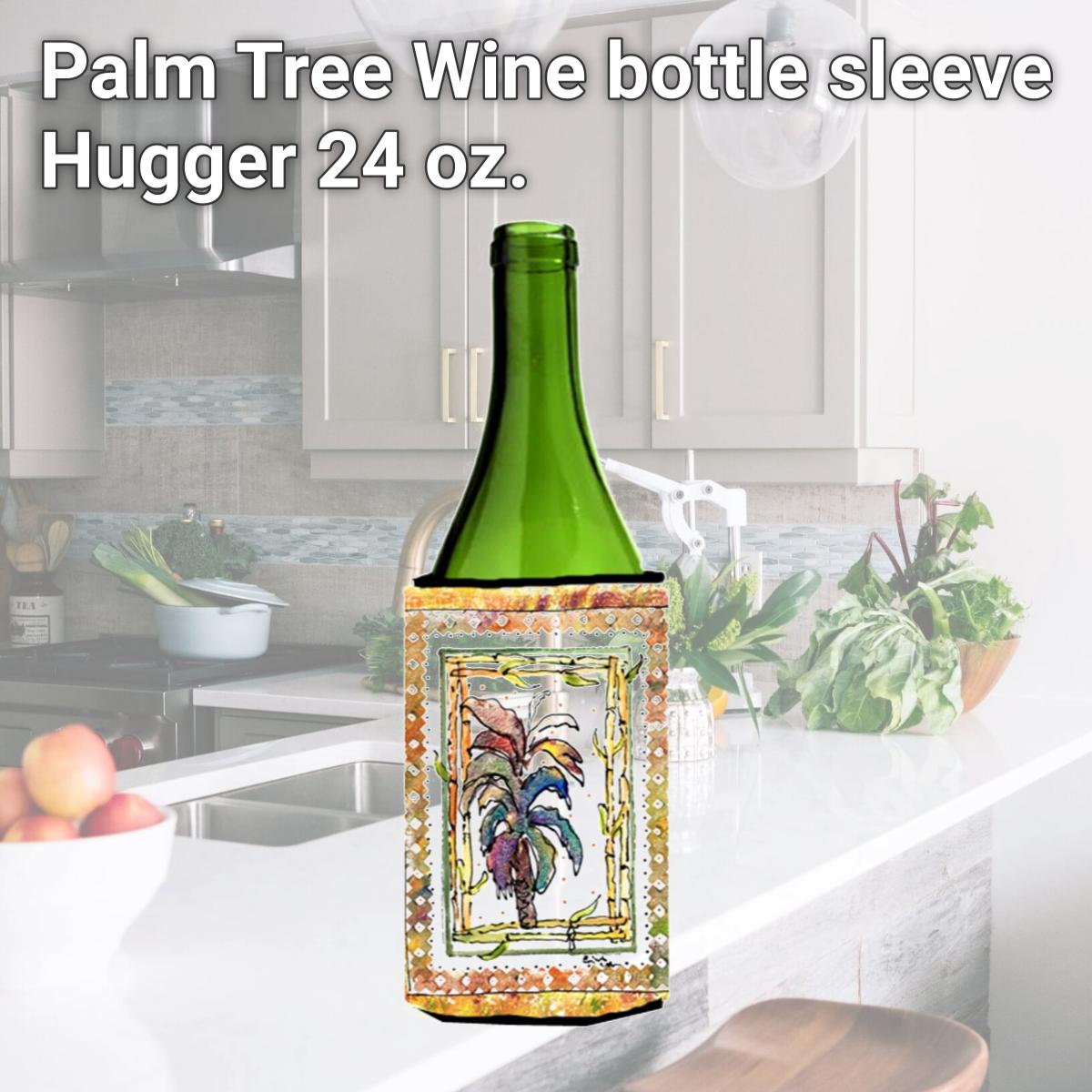 Picture of Carolines Treasures 8615LITERK Palm Tree Wine bottle sleeve Hugger 24 oz.
