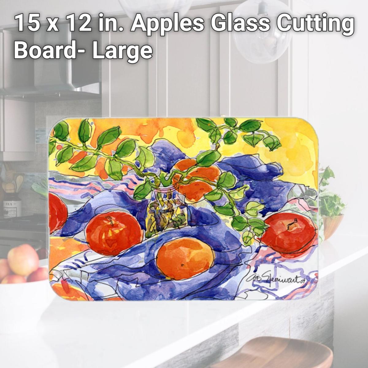 Picture of Carolines Treasures 6047LCB 15 x 12 in. Apples Glass Cutting Board- Large