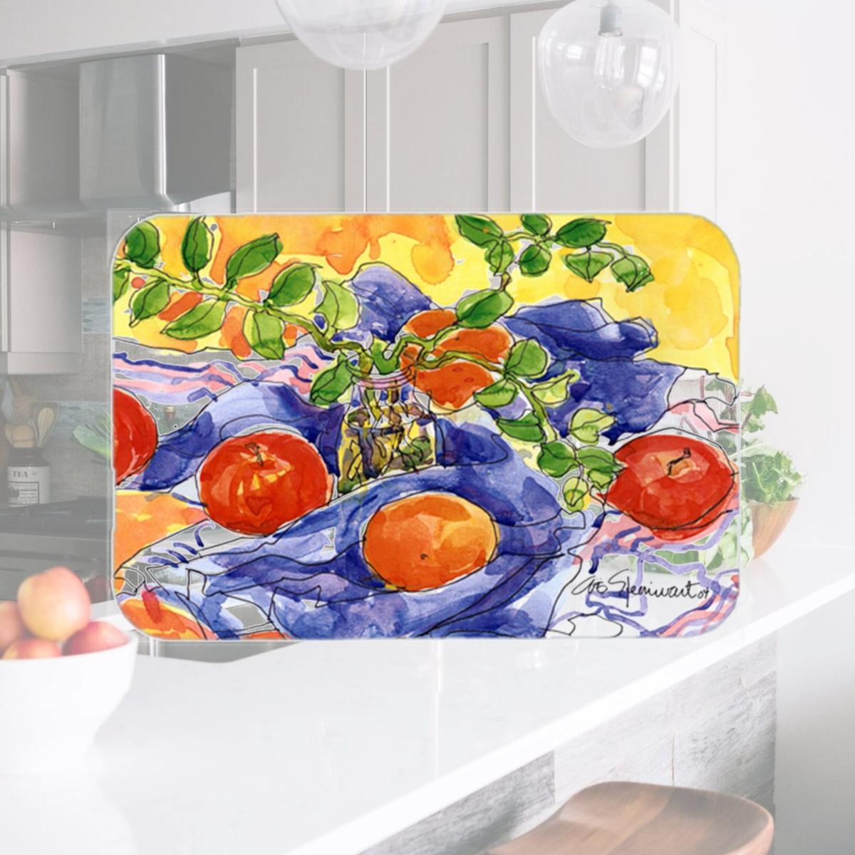Picture of Carolines Treasures 6047LCB 15 x 12 in. Apples Glass Cutting Board- Large