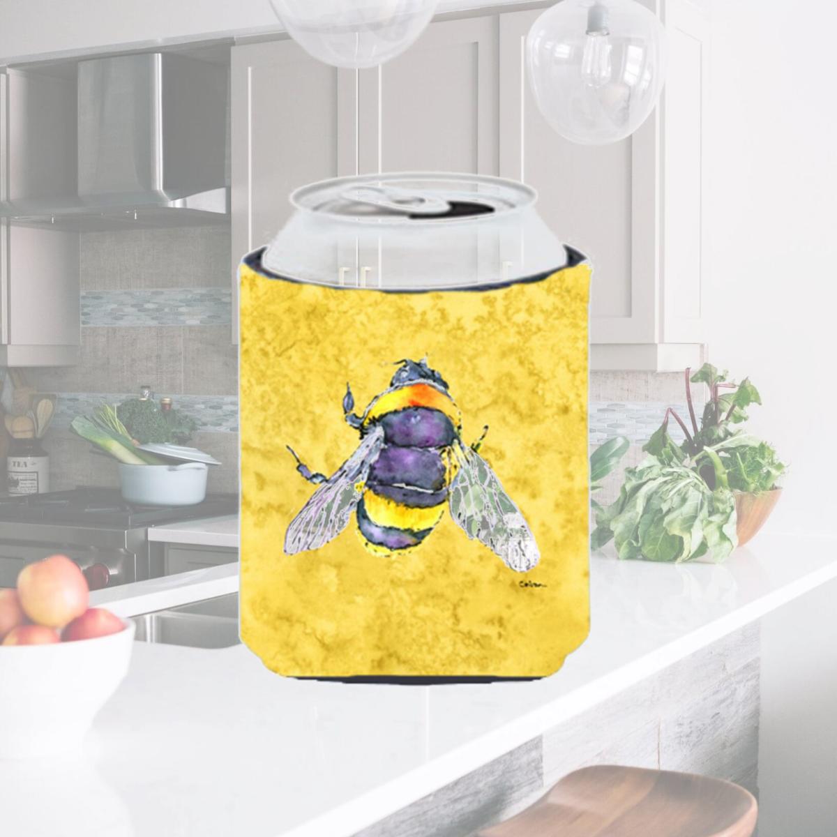 Picture of Carolines Treasures 8852CC Bee On Yellow Can Or bottle sleeve Hugger - 12 oz.