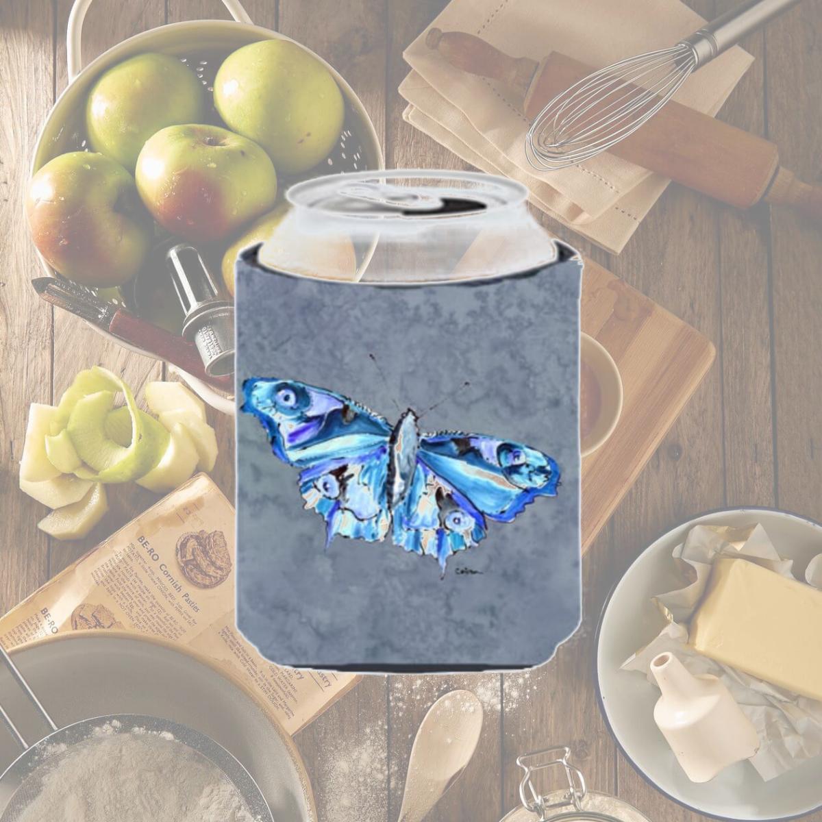 Picture of Carolines Treasures 8856CC Butterfly On Gray Can Or bottle sleeve Hugger - 12 oz.