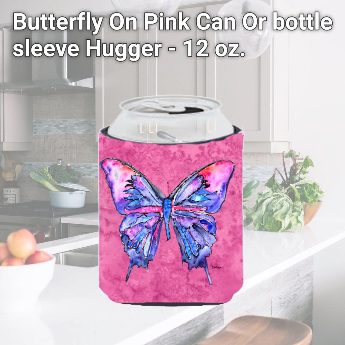 Picture of Carolines Treasures 8859CC Butterfly On Pink Can Or bottle sleeve Hugger - 12 oz.