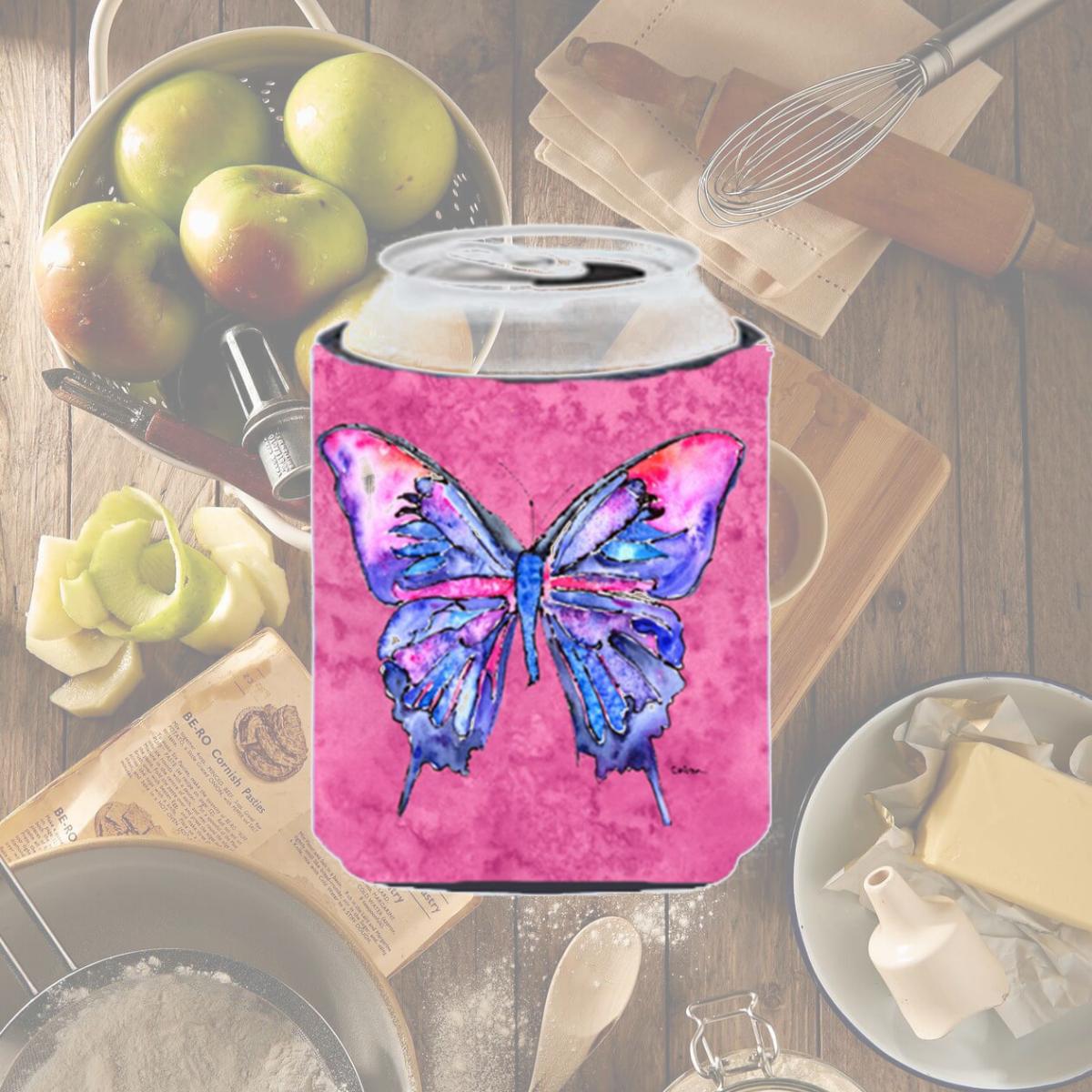 Picture of Carolines Treasures 8859CC Butterfly On Pink Can Or bottle sleeve Hugger - 12 oz.