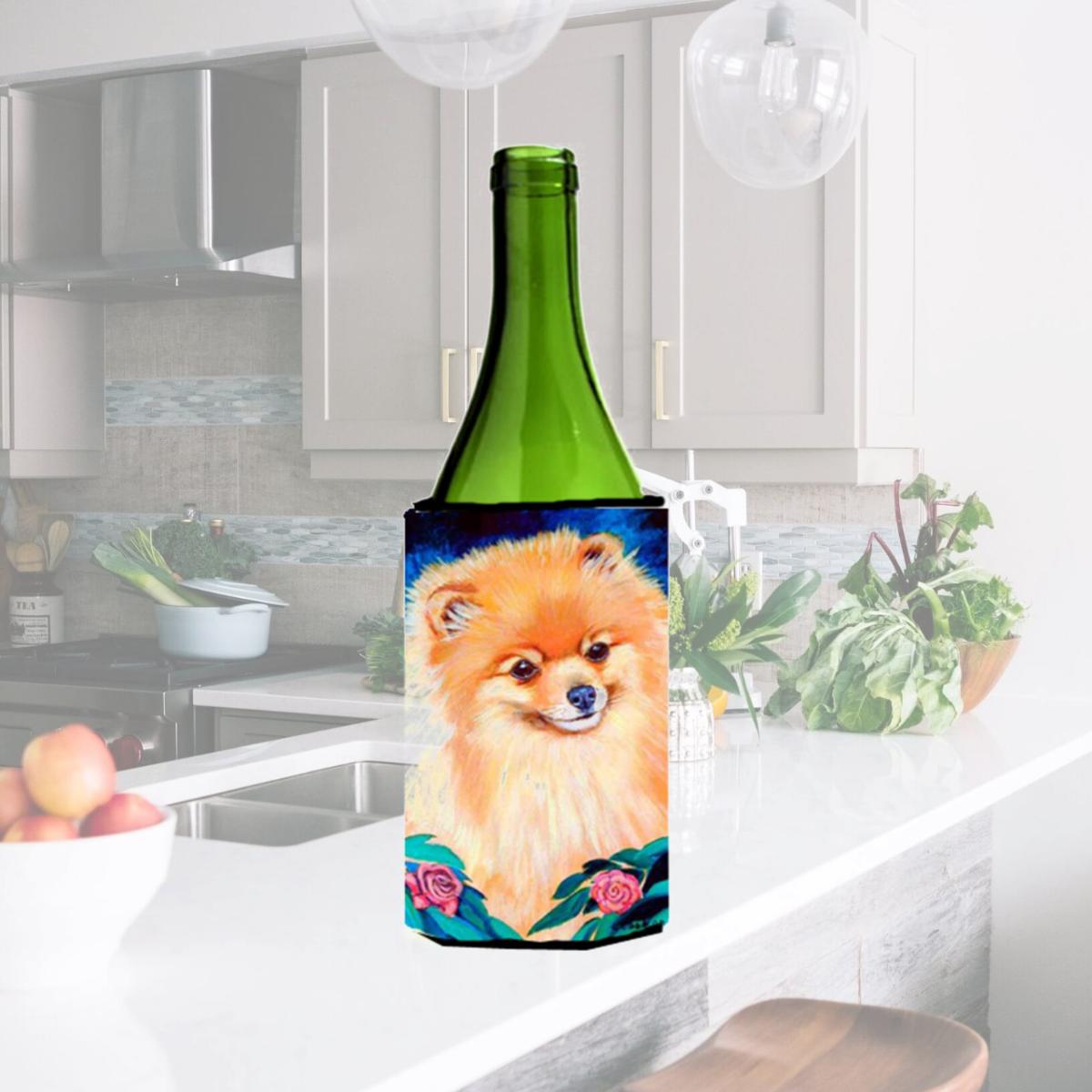 Picture of Carolines Treasures 7165LITERK Pomeranian Wine bottle sleeve Hugger - 24 oz.