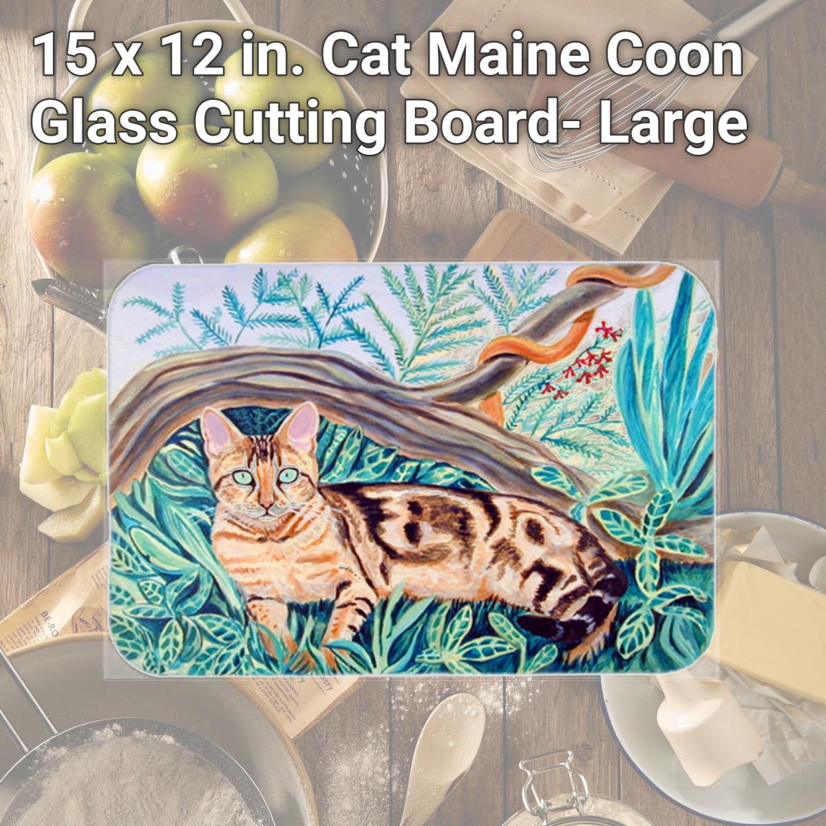 Picture of Carolines Treasures 7139LCB 15 x 12 in. Cat Maine Coon Glass Cutting Board- Large