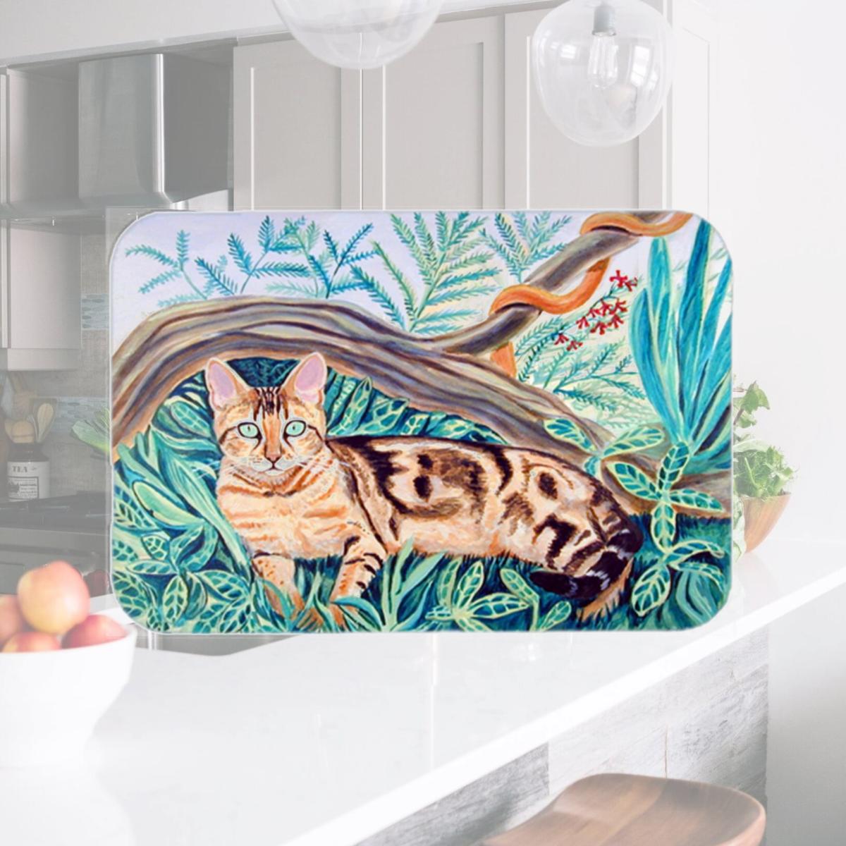 Picture of Carolines Treasures 7139LCB 15 x 12 in. Cat Maine Coon Glass Cutting Board- Large