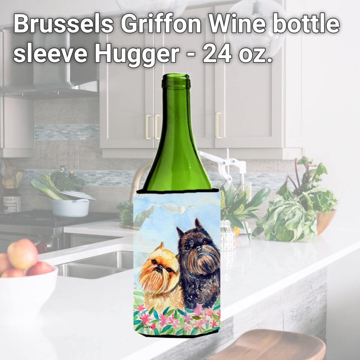 Picture of Carolines Treasures 7179LITERK Brussels Griffon Wine bottle sleeve Hugger - 24 oz.