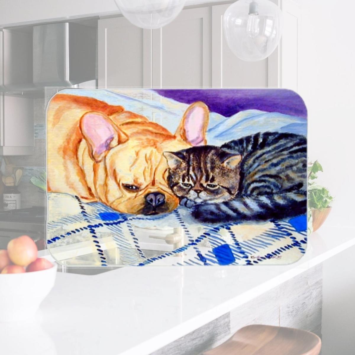 Picture of Carolines Treasures 7257LCB 15 x 12 in. Cat Glass Cutting Board- Large