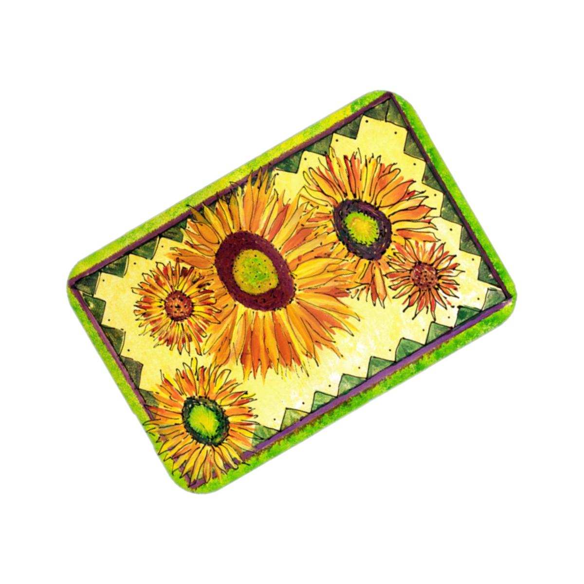 Picture of Carolines Treasures 8060LCB 15 x 12 in. Flower Sunflower Glass Cutting Board- Large