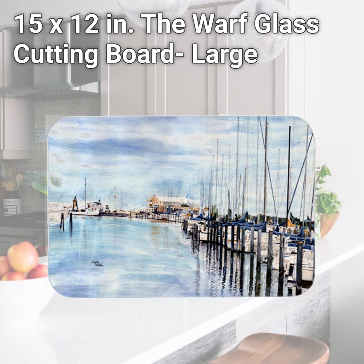Picture of Carolines Treasures 8128LCB 15 x 12 in. The Warf Glass Cutting Board- Large