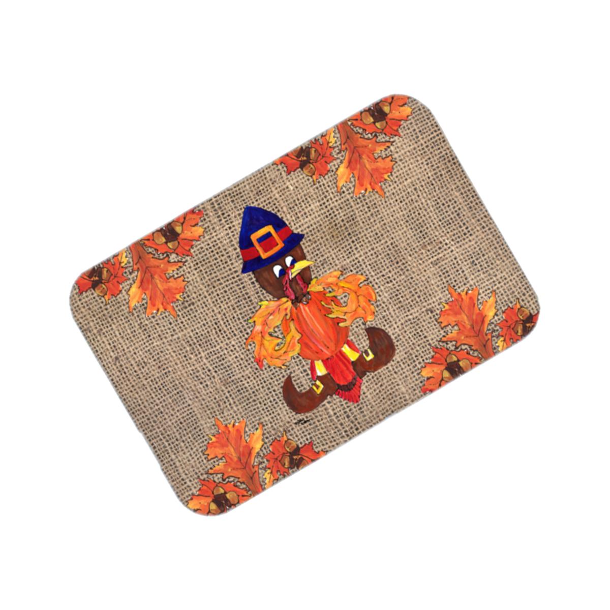 Picture of Carolines Treasures 8743LCB 15 x 12 in. Thanksgiving Turkey Pilgrim Fleur de lis Glass Cutting Board- Large