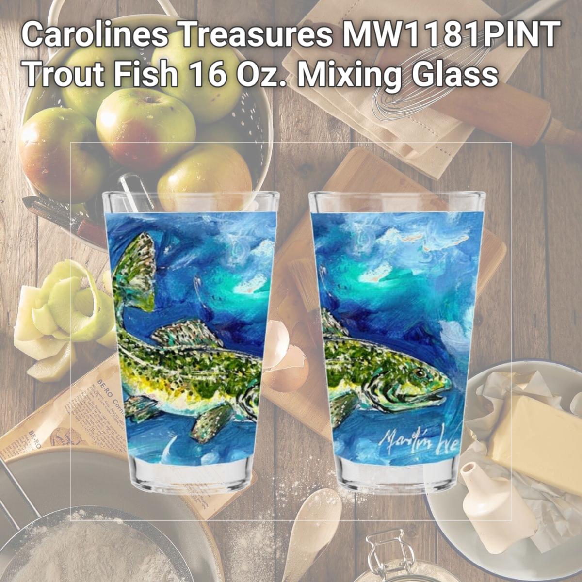 Picture of Carolines Treasures MW1181PINT Trout Fish 16 Oz. Mixing Glass