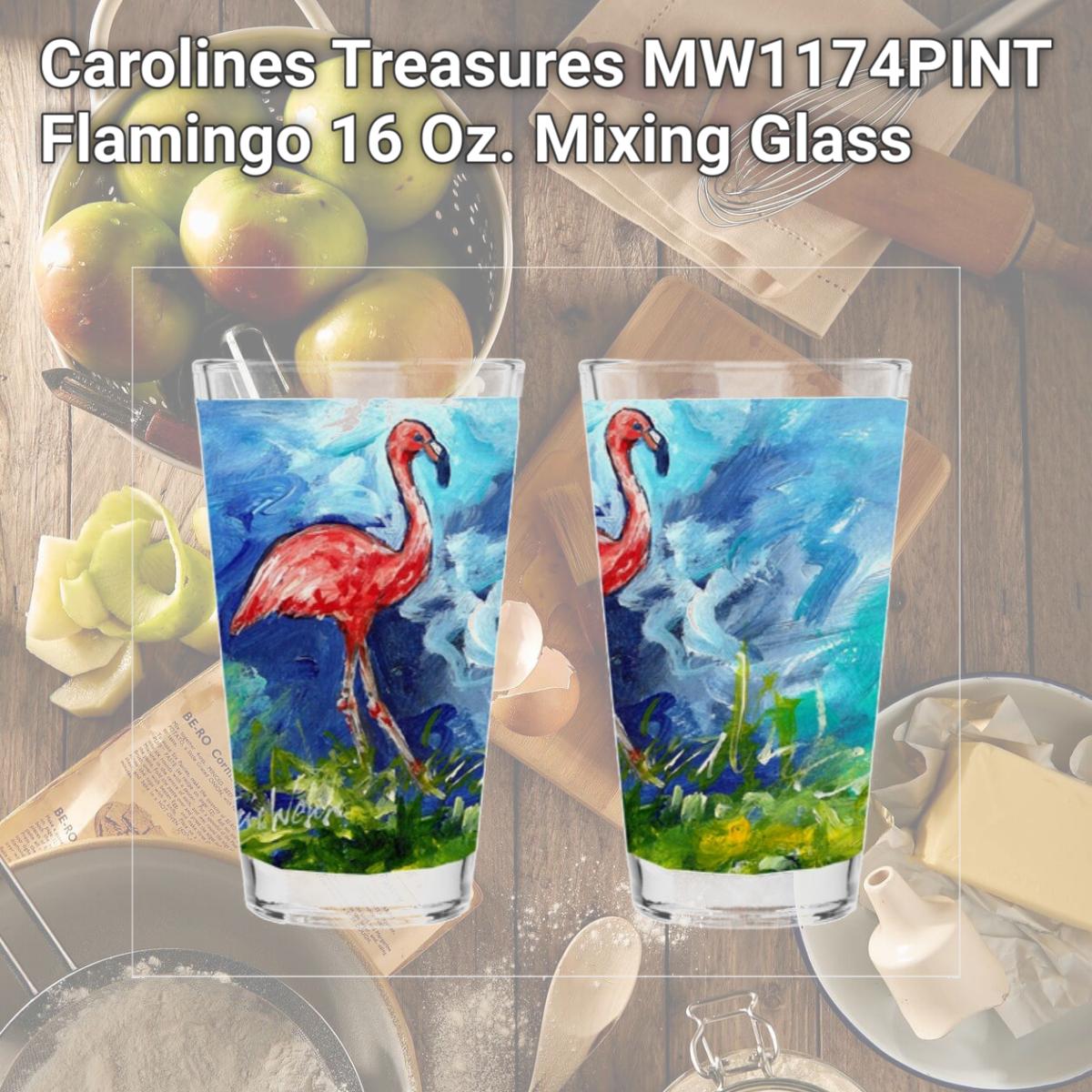 Picture of Carolines Treasures MW1174PINT Flamingo 16 Oz. Mixing Glass