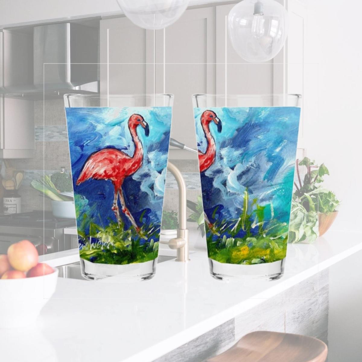 Picture of Carolines Treasures MW1174PINT Flamingo 16 Oz. Mixing Glass