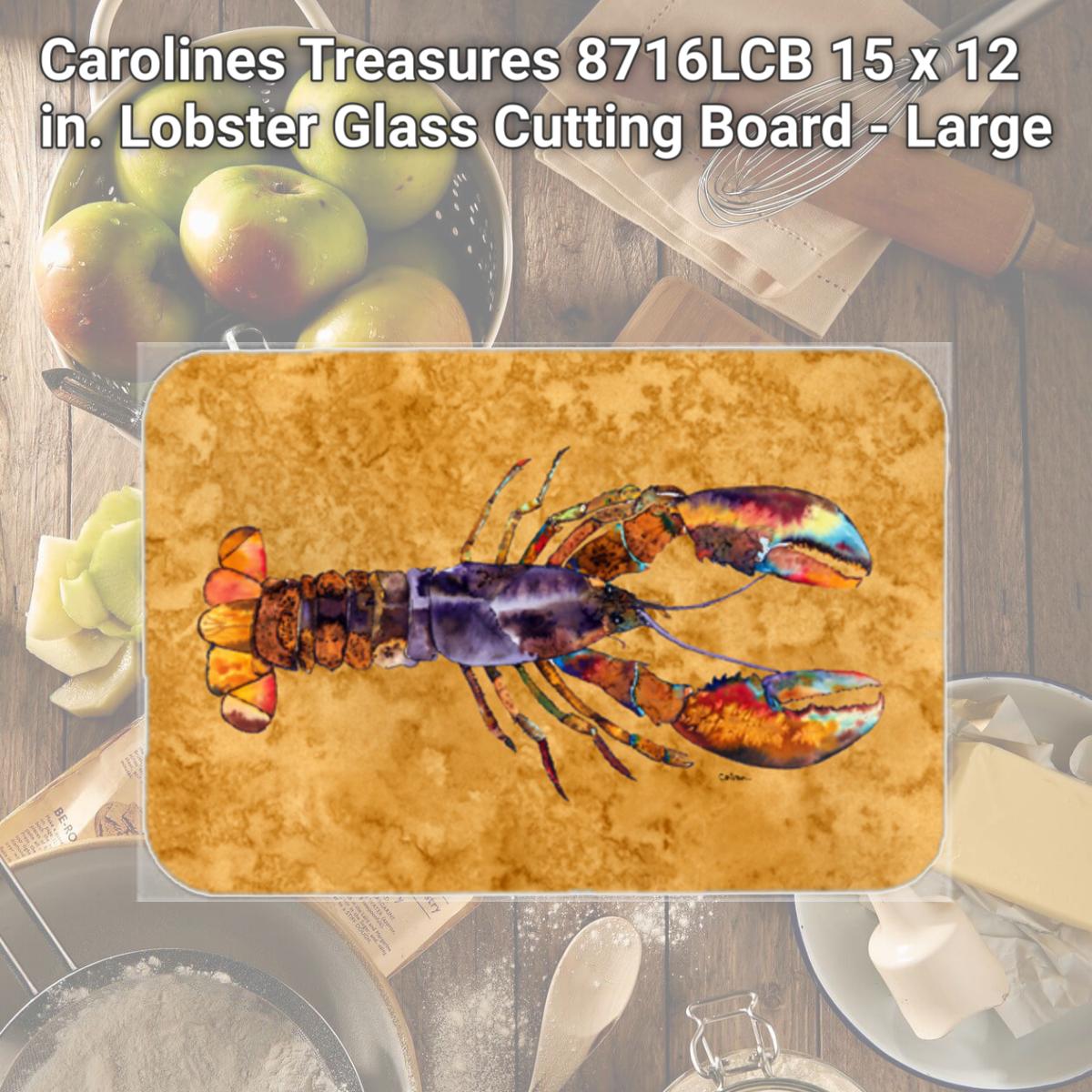 Picture of Carolines Treasures 8716LCB 15 x 12 in. Lobster Glass Cutting Board - Large