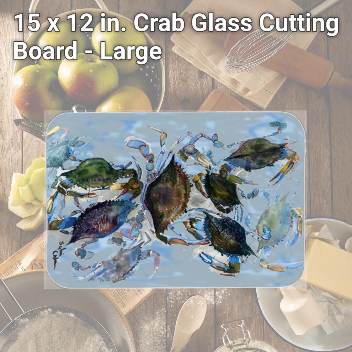 Picture of Carolines Treasures 8016LCB 15 x 12 in. Crab Glass Cutting Board - Large