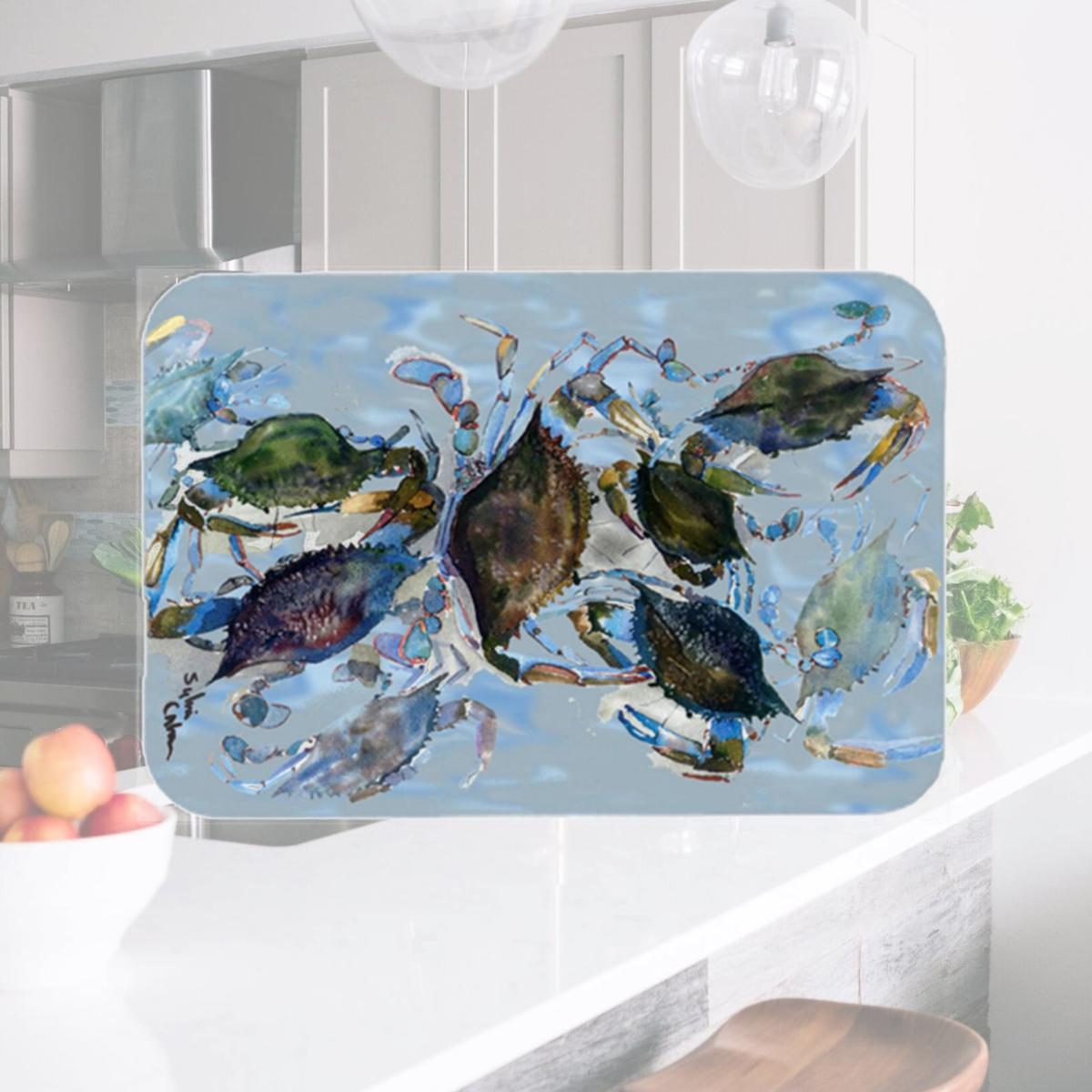 Picture of Carolines Treasures 8016LCB 15 x 12 in. Crab Glass Cutting Board - Large