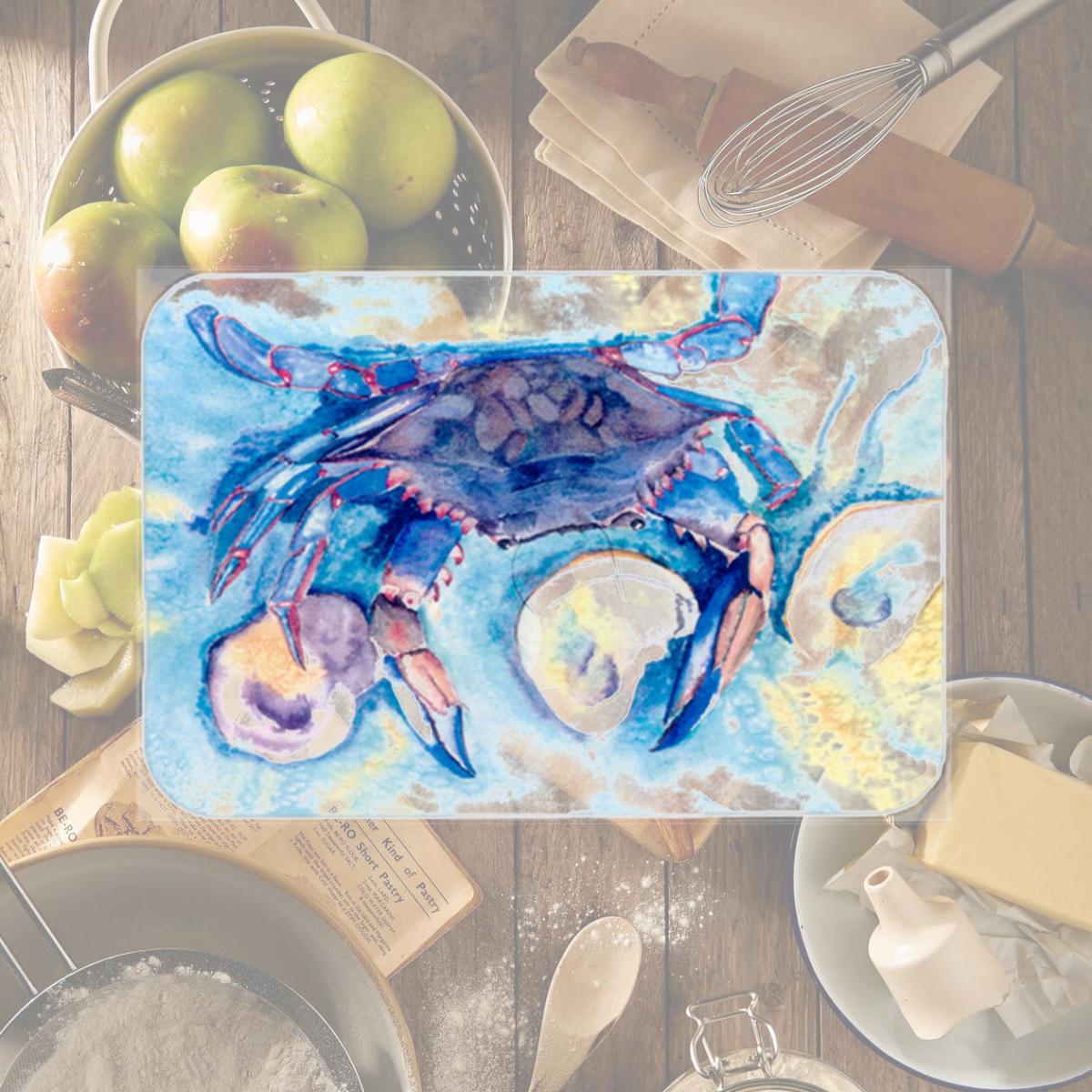 Picture of Carolines Treasures 8042LCB 15 x 12 in. Crab Glass Cutting Board - Large