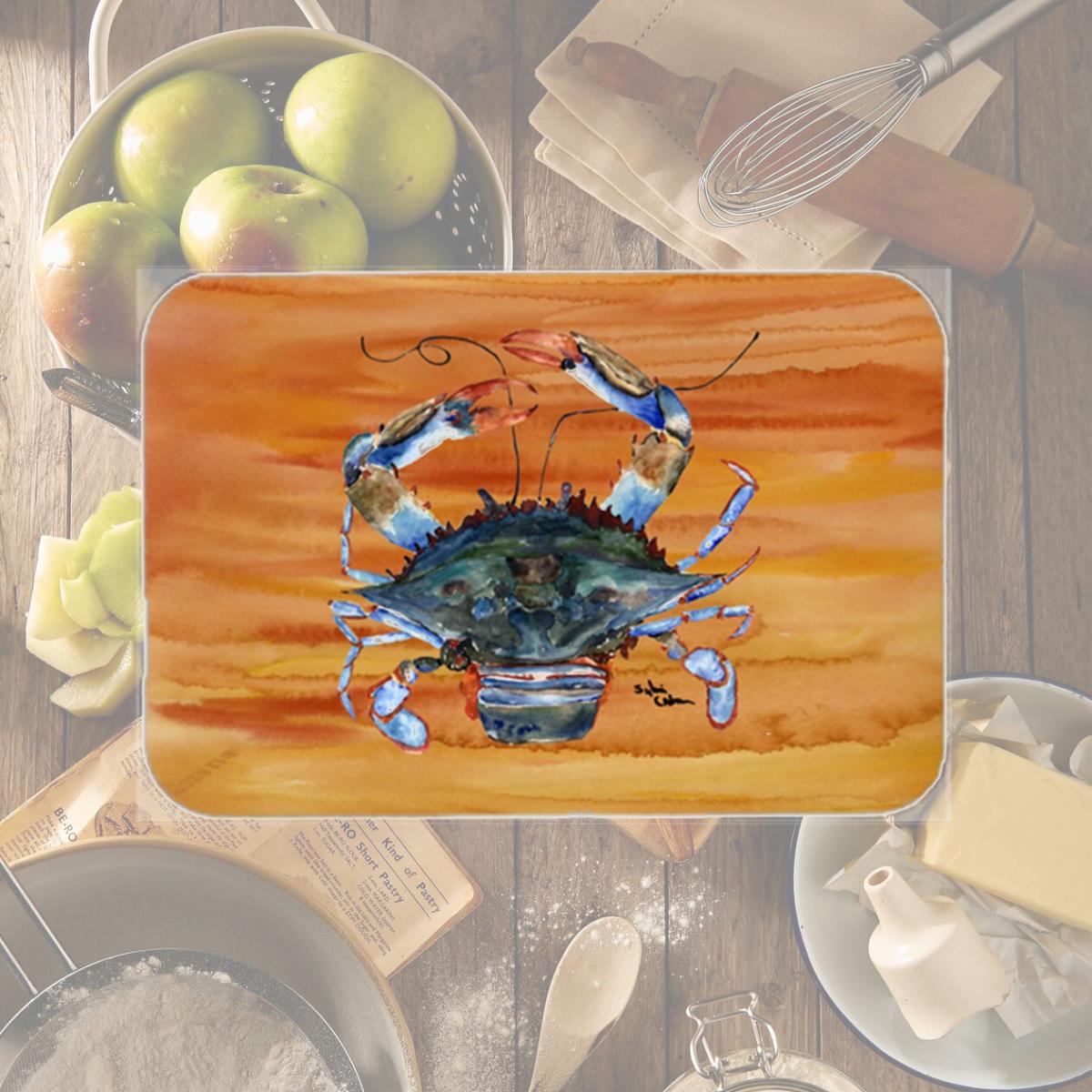 Picture of Carolines Treasures 8144LCB 15 x 12 in. Crab Glass Cutting Board - Large