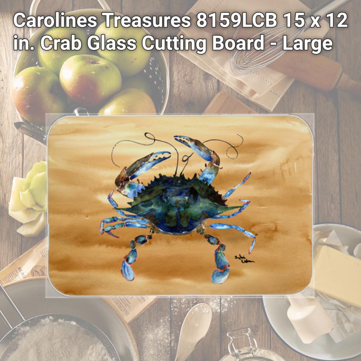 Picture of Carolines Treasures 8159LCB 15 x 12 in. Crab Glass Cutting Board - Large