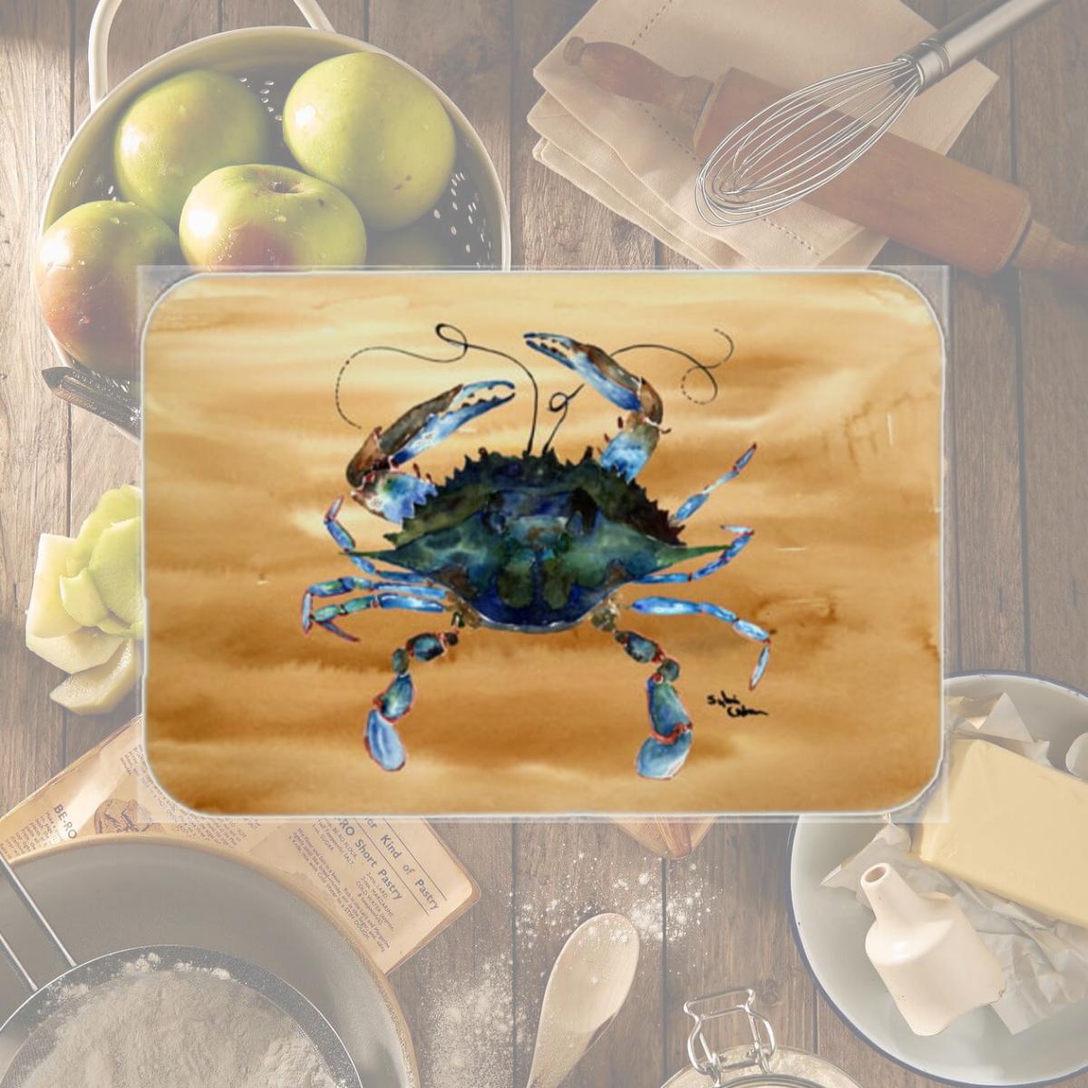 Picture of Carolines Treasures 8159LCB 15 x 12 in. Crab Glass Cutting Board - Large
