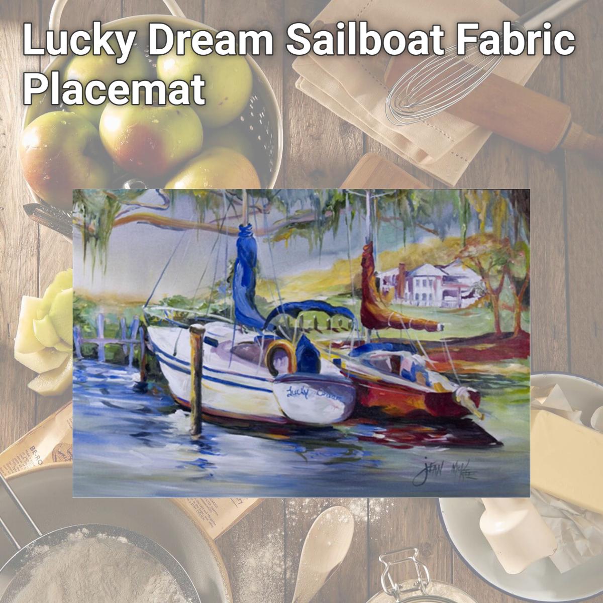 Picture of Carolines Treasures JMK1053PLMT Lucky Dream Sailboat Fabric Placemat