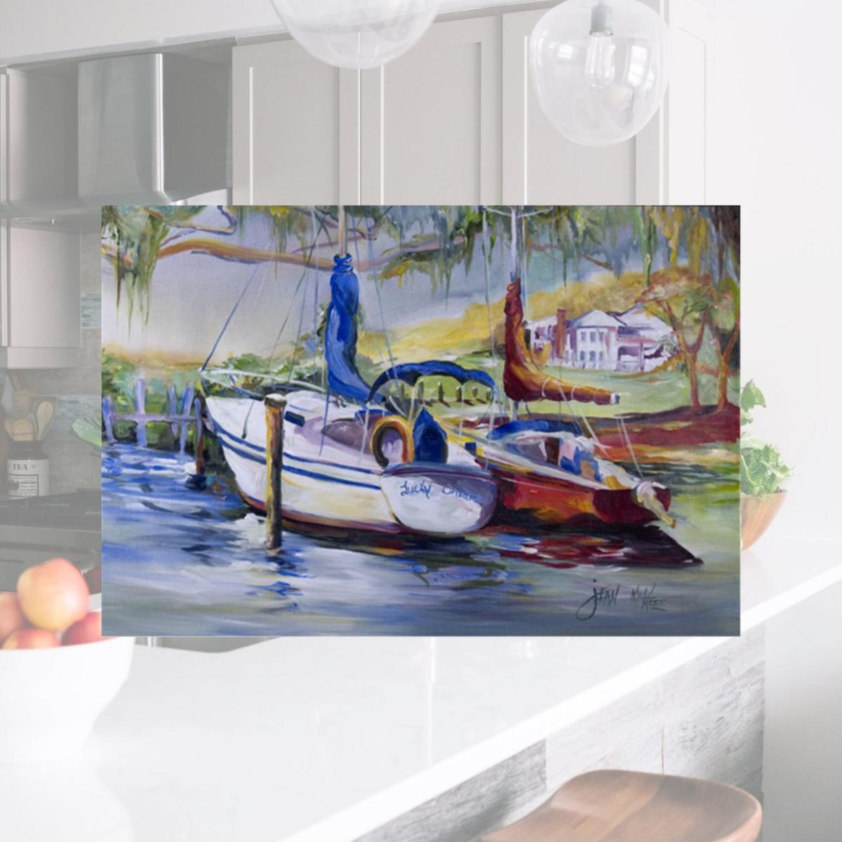 Picture of Carolines Treasures JMK1053PLMT Lucky Dream Sailboat Fabric Placemat